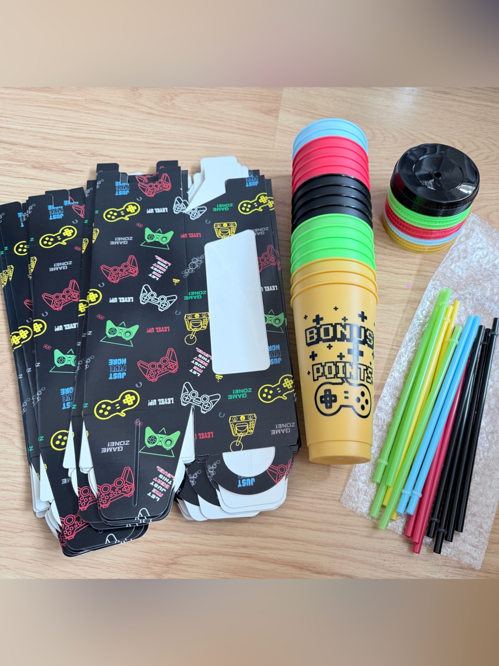 Party Cups Set - Yellow Bonus Points Gaming Design